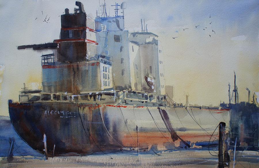 Great lakes Freighter Painting by Gord Jones Fine Art America