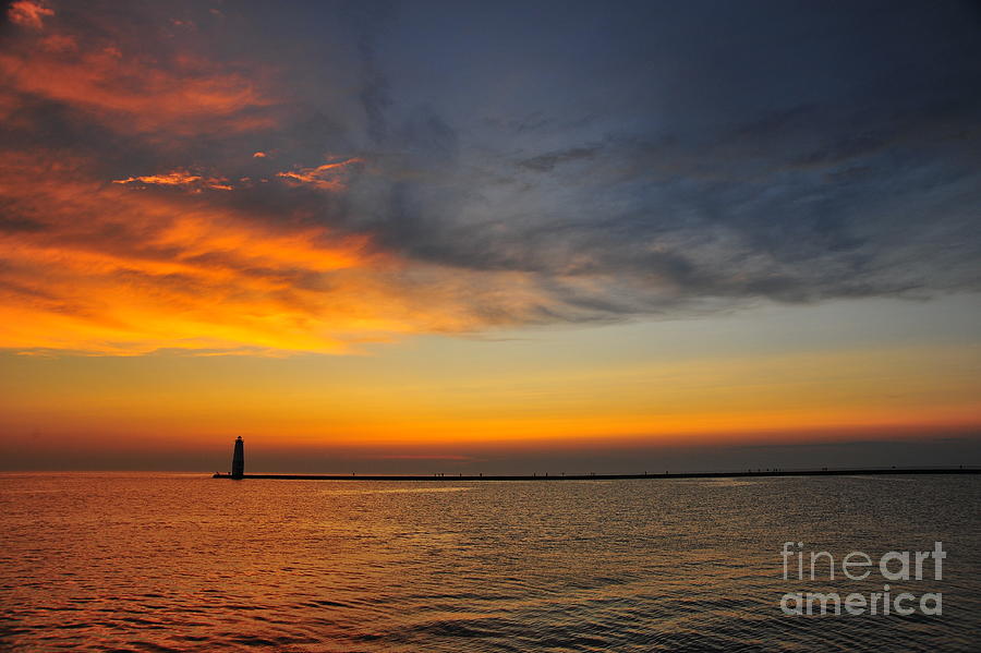 Frankfort Lighthouse on Lake Michigan  Photograph by Terri Gostola