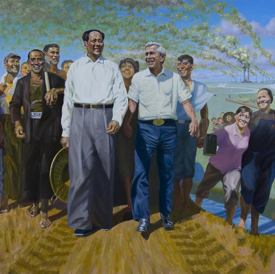 Bush Painting - Great Leaders Accomplishing Mission Of Mutual Enrichment by Johnny Everyman Bush Painting - Great Leaders Accomplishing Mission Of Mutual Enrichment by Johnny Everyman