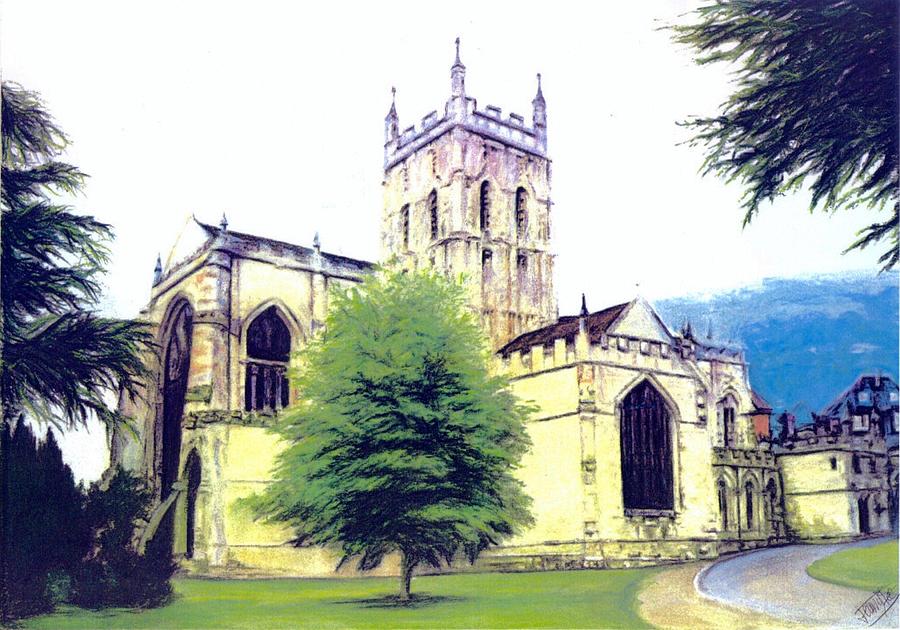 Great Malvern Priory Church Painting by Ronald Osborne