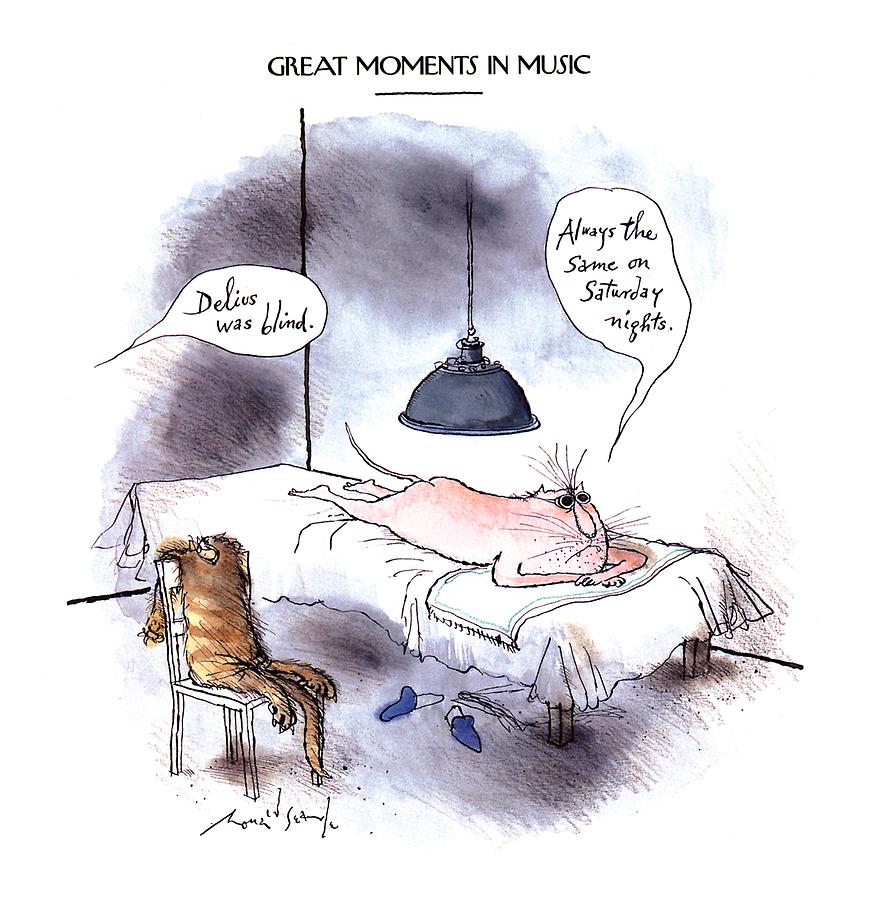 Great Moments In Music
delius Was Blind. Drawing by Ronald Searle