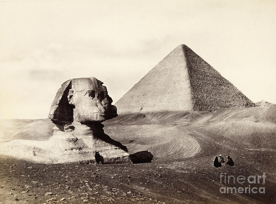 Great Pyramid And The Sphinx 1858 Photograph by Getty Research Institute