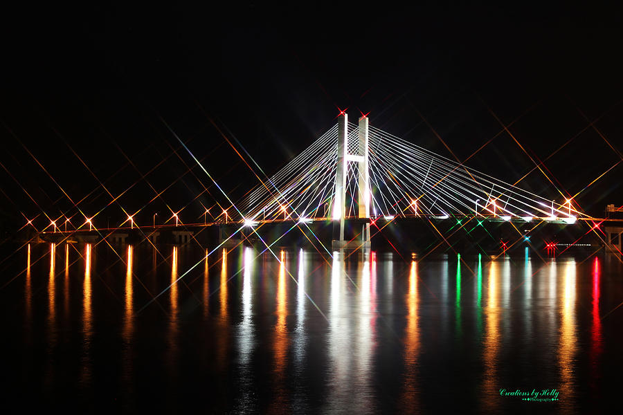 Great River Bridge Photograph - Great River Bridge Star Filter by Holly Carpenter Great River Bridge Photograph - Great River Bridge Star Filter by Holly Carpenter