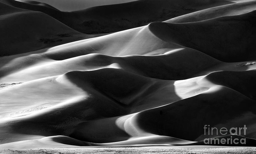 Great Sand Dunes Black And White Mural Photograph by Douglas Taylor