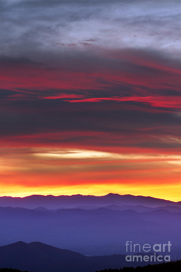 Beautiful Sunset Photograph - Great Smokie Mountains Beautiful Sunset by Dustin K Ryan