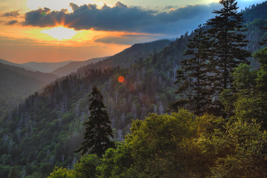 Great Smoky Mountain Sunset Photograph by Coby Cooper