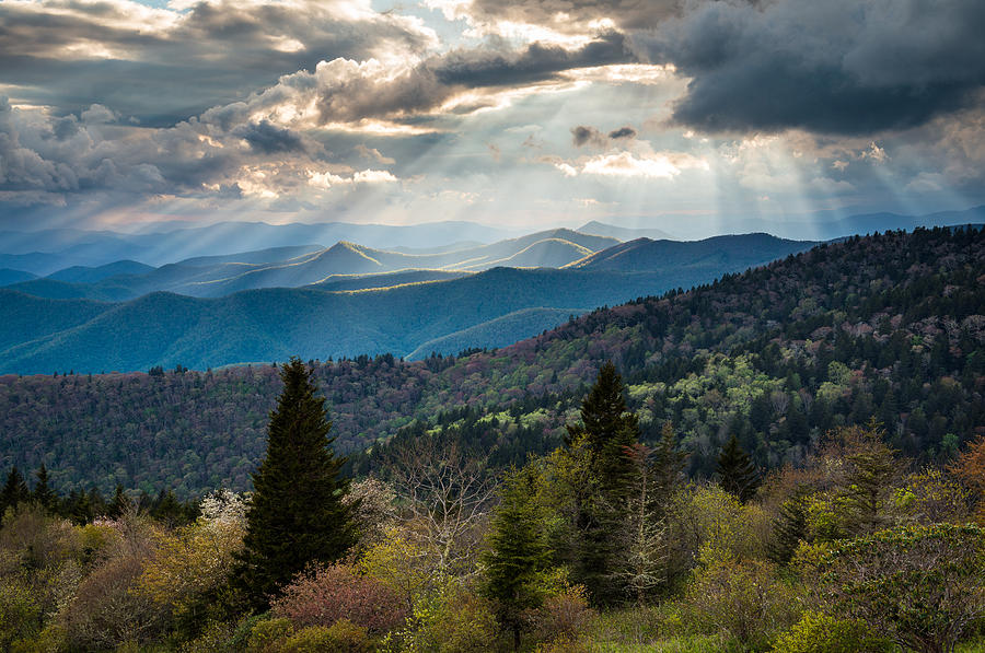 Great Smoky Mountains Light - Blue Ridge Parkway Landscape Photograph by Dave Allen