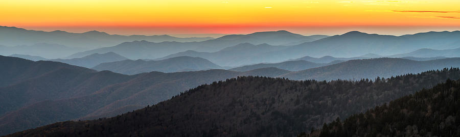 Sunset Photograph - Great Smoky Mountains National Park sunset by Pierre Leclerc Photography