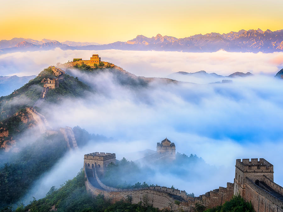 Great Wall At Sunrise Photograph by Yimei Sun