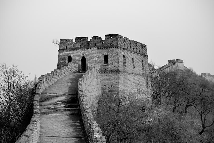 Great Wall in black and white Photograph by Songquan Deng