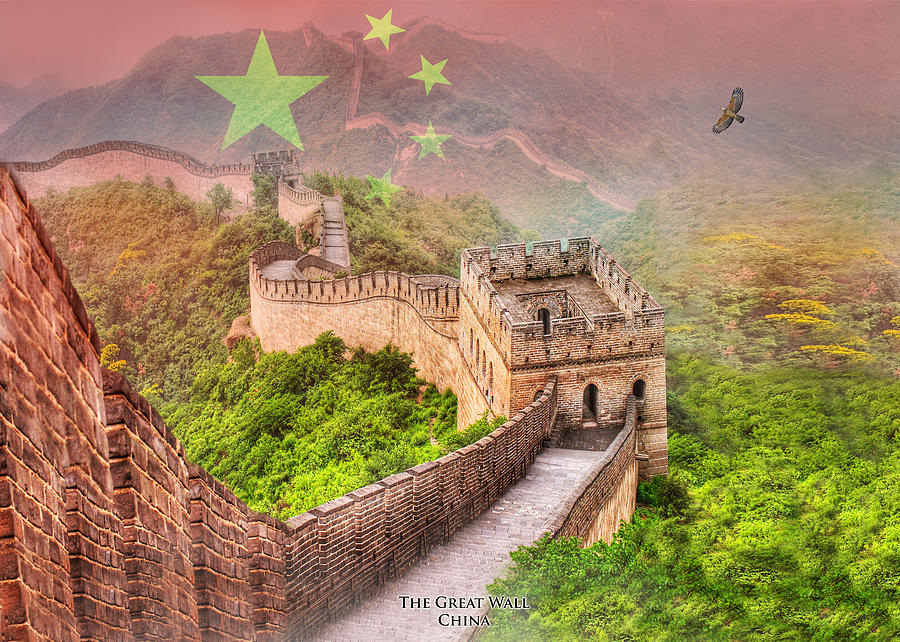 Great Wall Of China Painting - Great Wall Of China by MGL Meiklejohn Graphics Licensing