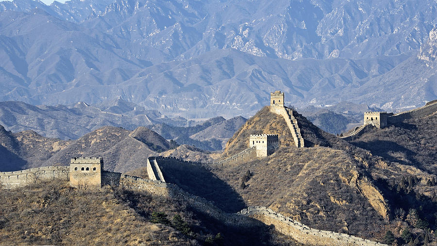 Great Wall of China - Mountain Scene Photograph by Brendan Reals