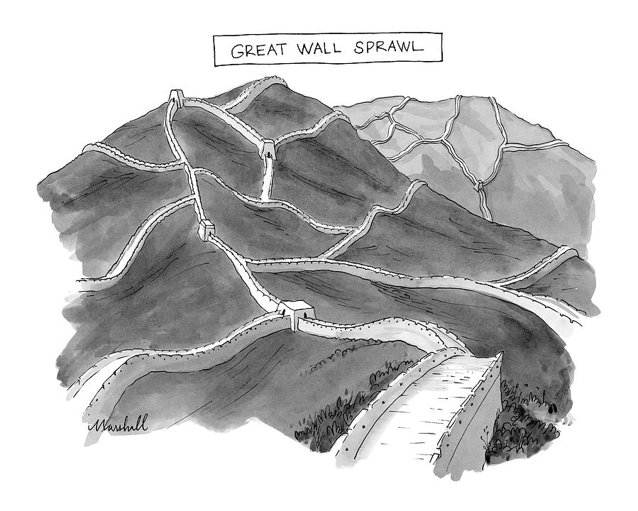 Great Wall Sprawl Drawing by Marshall Hopkins