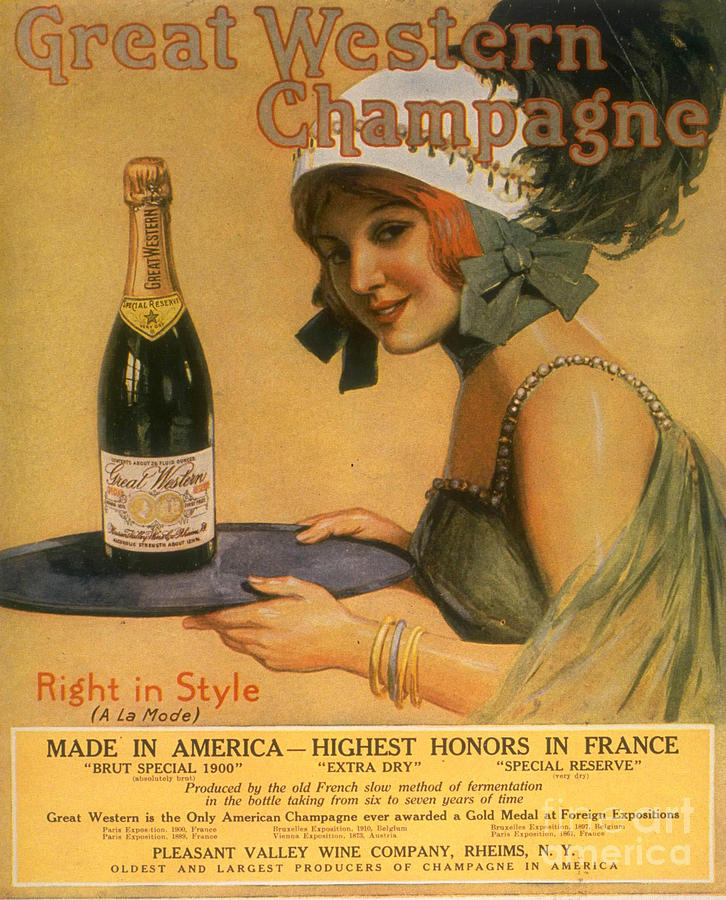 Great Western Champagne 1920s Usa Drawing by The 