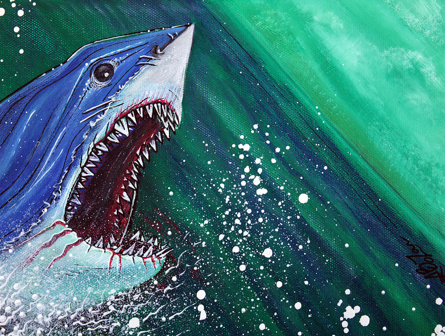 Great White Gauntlet Painting by Laura Barbosa Great White Gauntlet Painting by Laura Barbosa