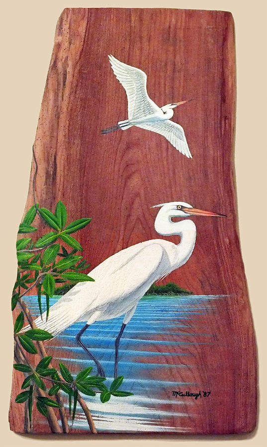 Great White Herons Painting by Duane McCullough