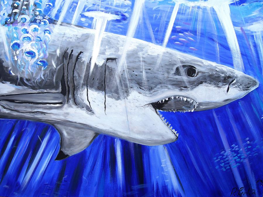 Great White Shark Painting by Pawel Przemyslaw Pyrka - Fine Art America