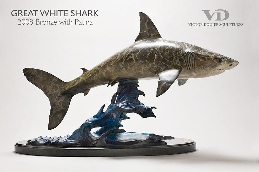 Great White Shark Sculpture by Victor Douieb