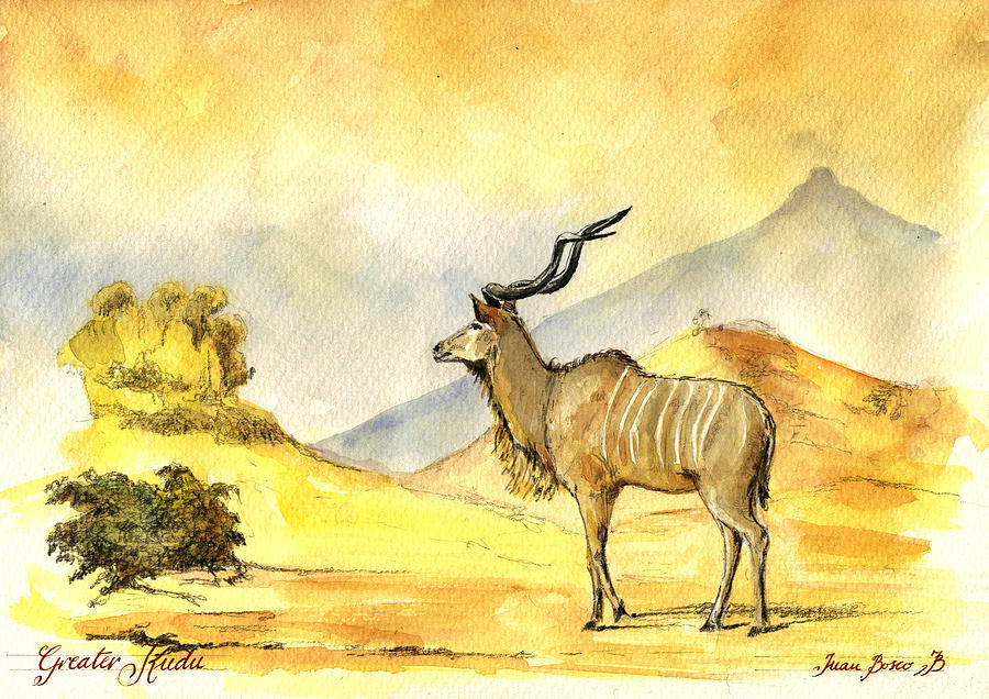 Landscape Painting - Greater Kudu by Juan  Bosco