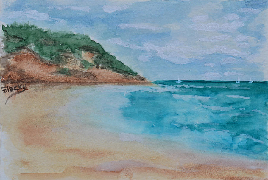 Grecian Sea Painting by Donna Blackhall