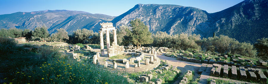 Architecture Photograph - Greece, Delphi, The Tholos, Ruins by Panoramic Images