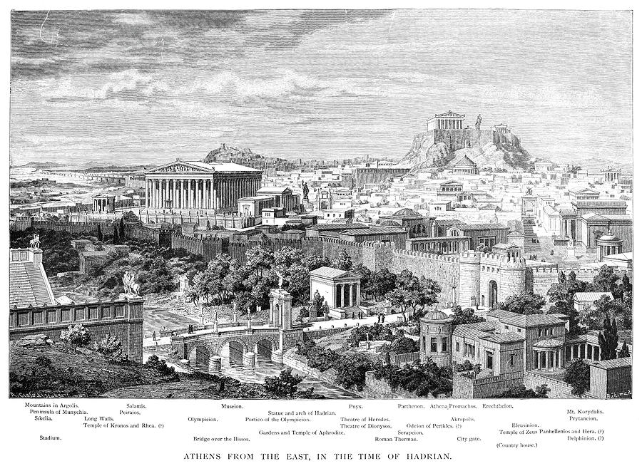 Greece Hadrian's Athens Painting by Granger - Fine Art America