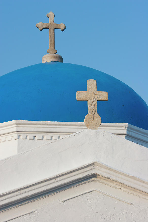 Christianity Photograph - Greece, Mykonos Blue Greek Orthodox by Jaynes Gallery