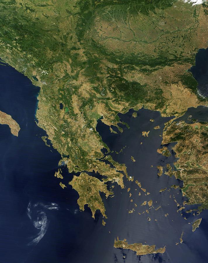 Greece Satellite Image Science Photo Library 