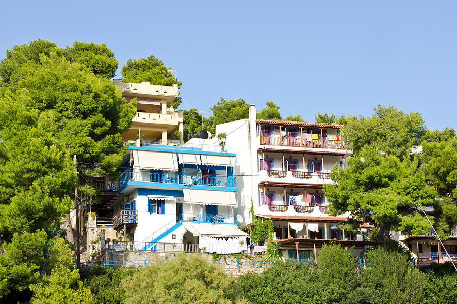 Greek apartments Photograph by Tom Gowanlock
