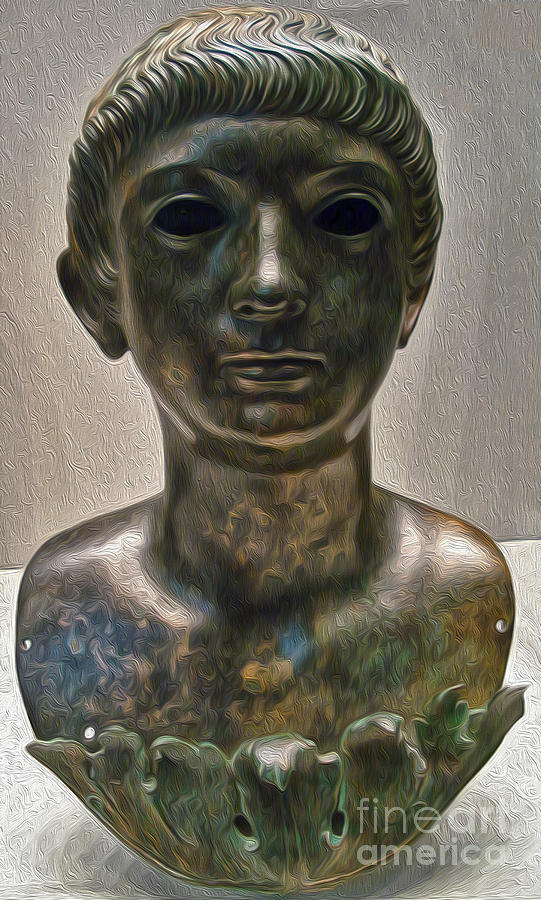 Greek Bronze Bust Painting by Gregory Dyer