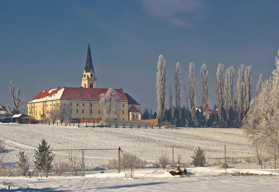 Greek catholic cathedral in snow landscape Photograph by Brch Photography