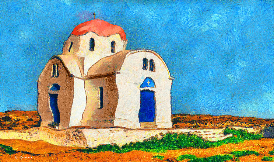 Greek Church 4 Painting by George Rossidis
