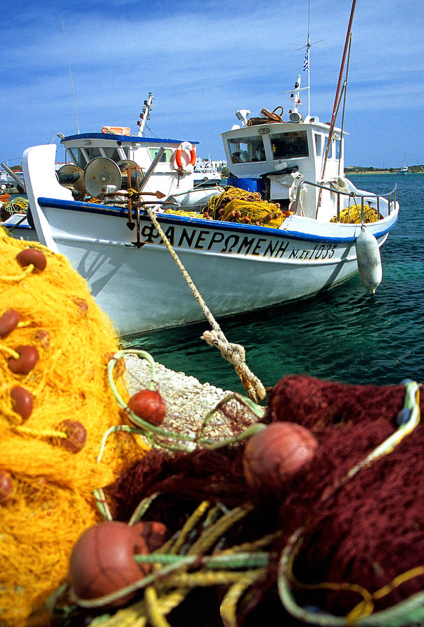 Greek fishing boat Photograph by Dennis Cox