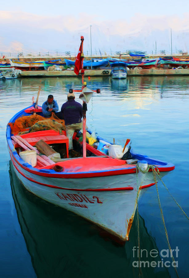 Greek Fishing Boat Photograph by Tom Griffithe