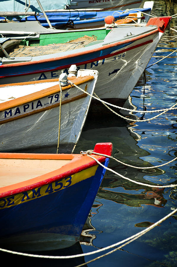 Boat Photograph - Greek Fishing Boats by Meirion Matthias
