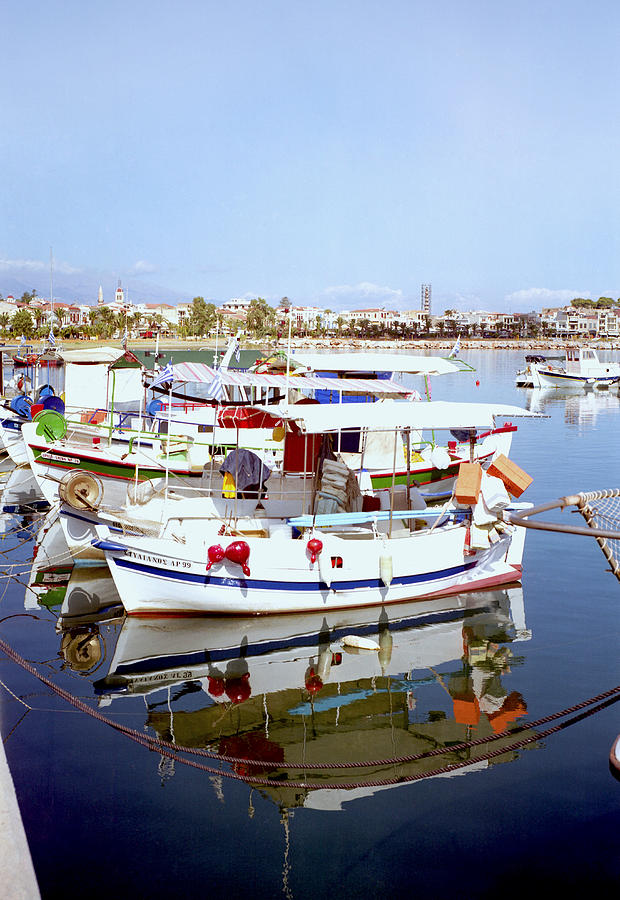 Greek Photograph - Greek fishing boats by Paul Cowan