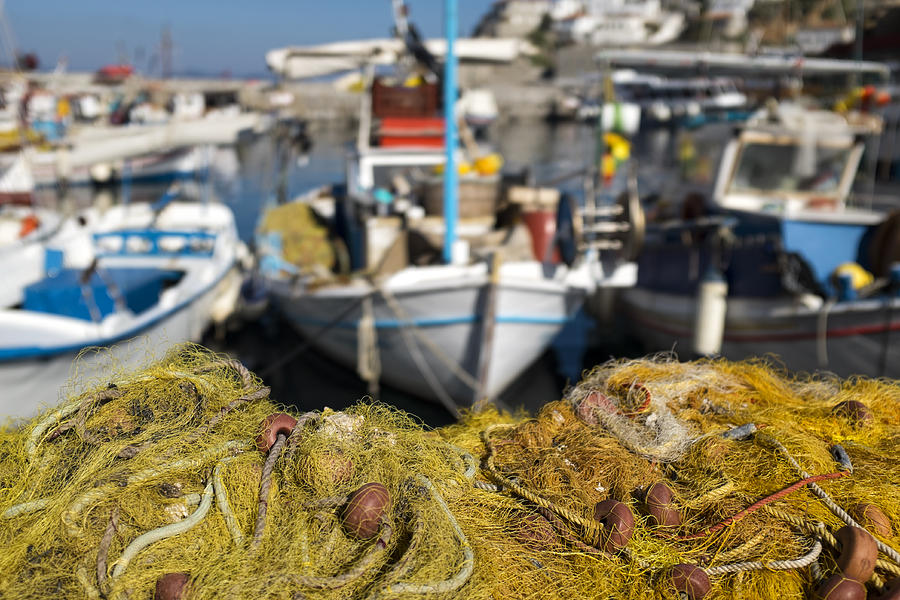 Greek fishing harbour Photograph by Mike Santis