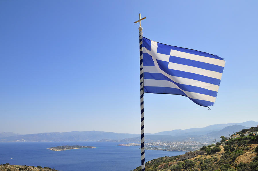 Greek flag Crete Greece Photograph by Matthias Hauser