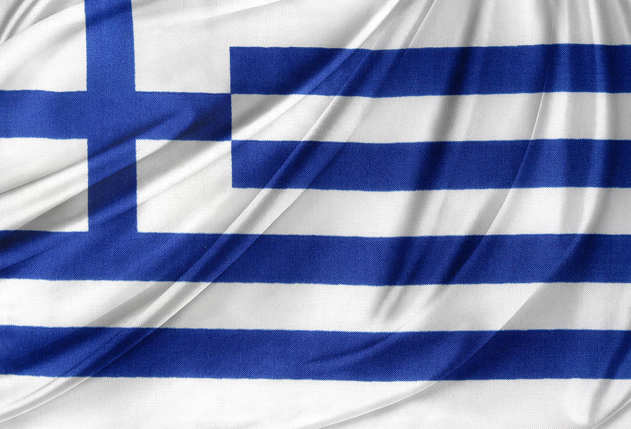 Greek flag Photograph by Les Cunliffe