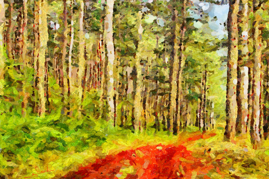 Greek forest Painting by George Rossidis