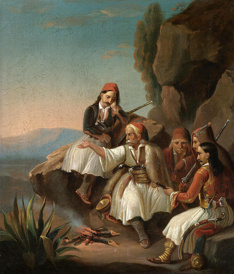 Greek Freedom Fighters Painting by Theodoros Vryzakis