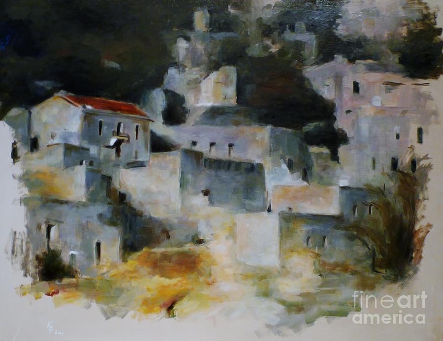 Greek village #1 Painting by Karina Plachetka