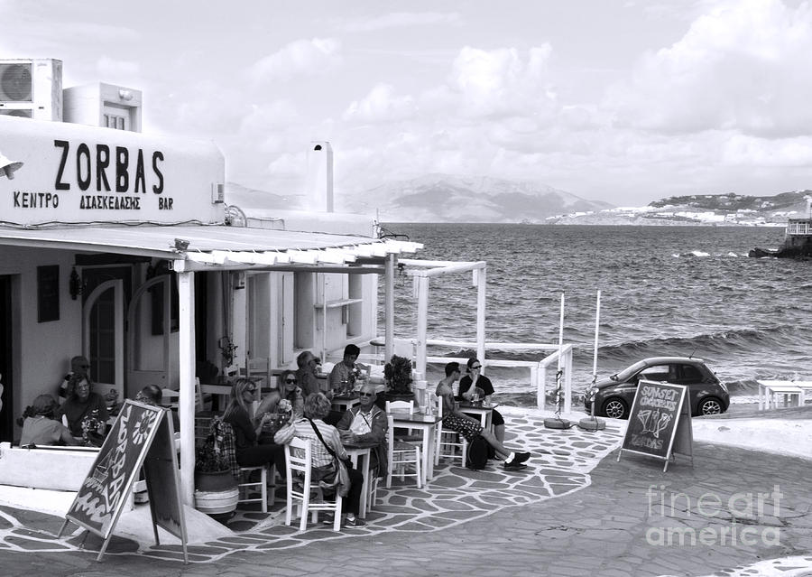 Greek restaurant by the beach Photograph by Haleh Mahbod