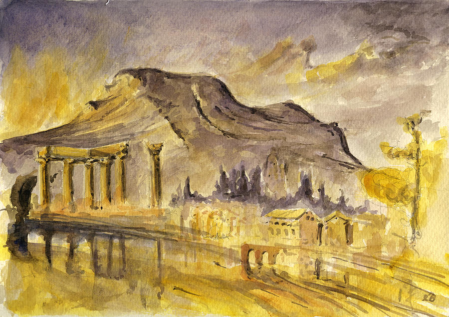 Greek Painting - Greek ruins by Juan  Bosco