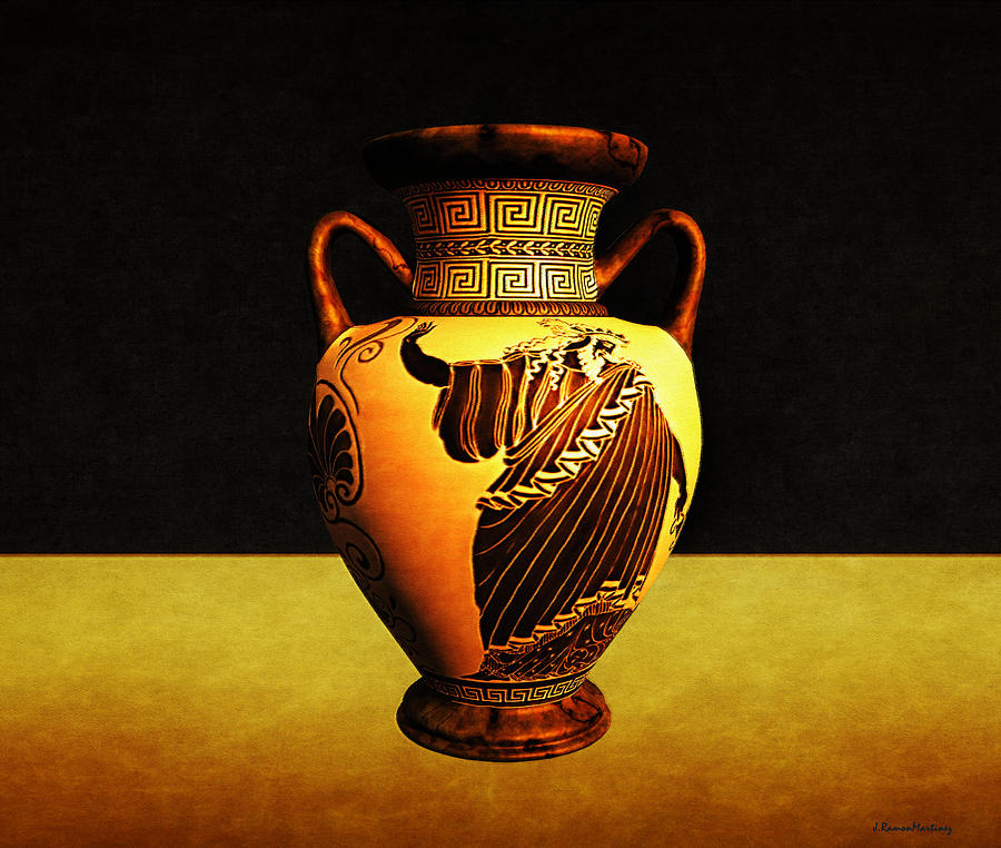 Greek Digital Art - Greek Vase by Ramon Martinez