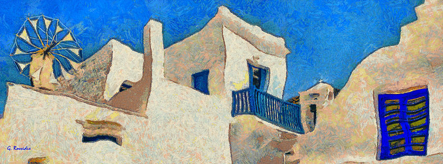 Greek village 27 Painting by George Rossidis