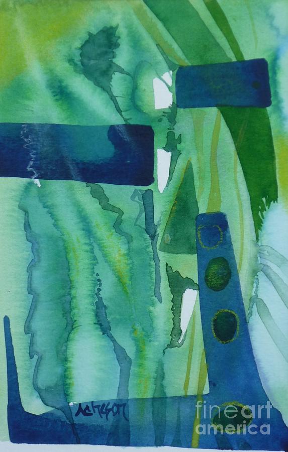 Green Abstract 2 Painting by Donna Acheson-Juillet