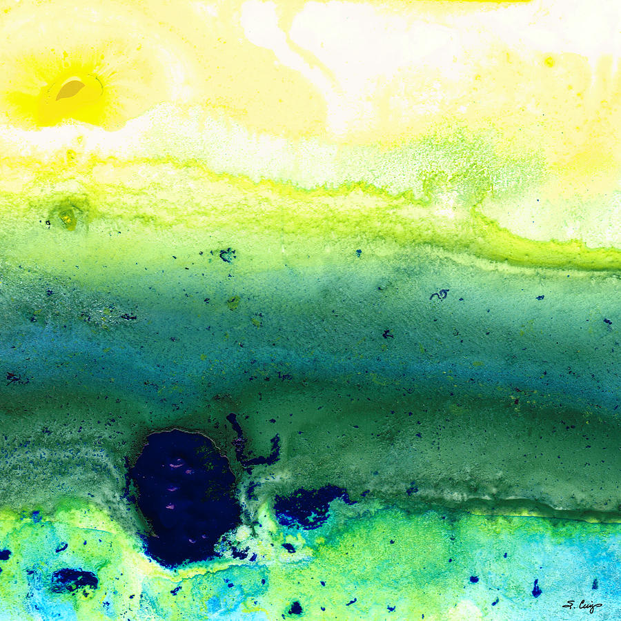 Green Abstract Art - Life Song - By Sharon Cummings Painting by Sharon Cummings