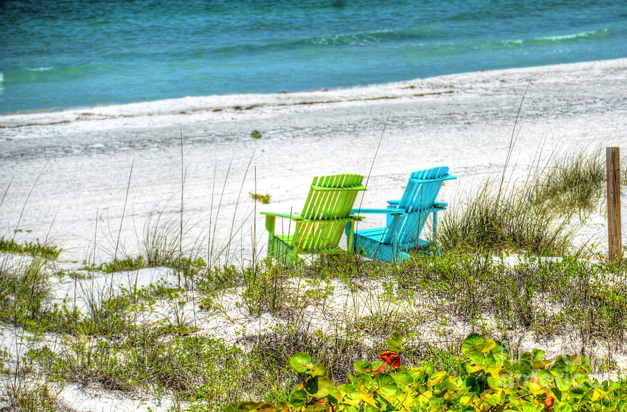 Green and Blue Chairs Photograph by Debbi Granruth