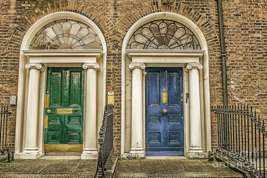 Green and blue doors in Dublin Photograph by Patricia Hofmeester
